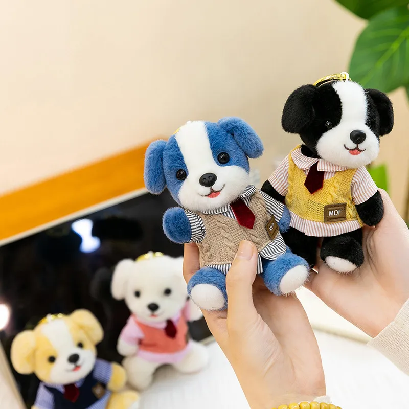Cute Jointed Puppy Plush Keychain – Poseable Stuffed Dog Toy, Soft Bag Charm & Birthday Gift for Girls
